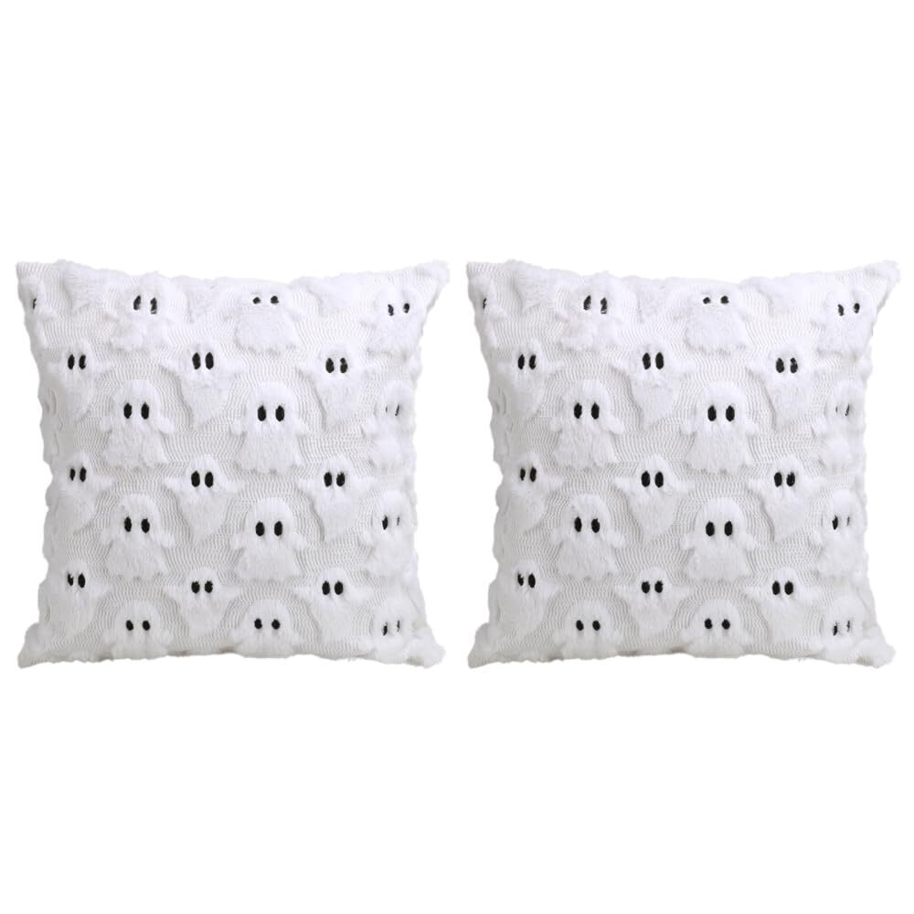 1222 Halloween Ghost Pillow Covers, 2PCS Halloween Plush Pillowcases Fun